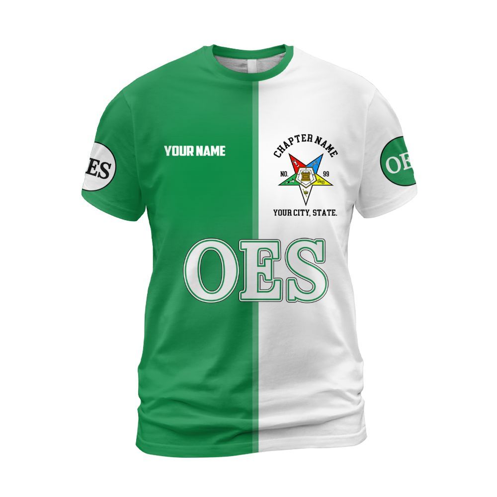 Ireishprint OES Custom Legacy Shirt, Green Circle Legacy Style Order Of The Eastern Star OES Shirt
