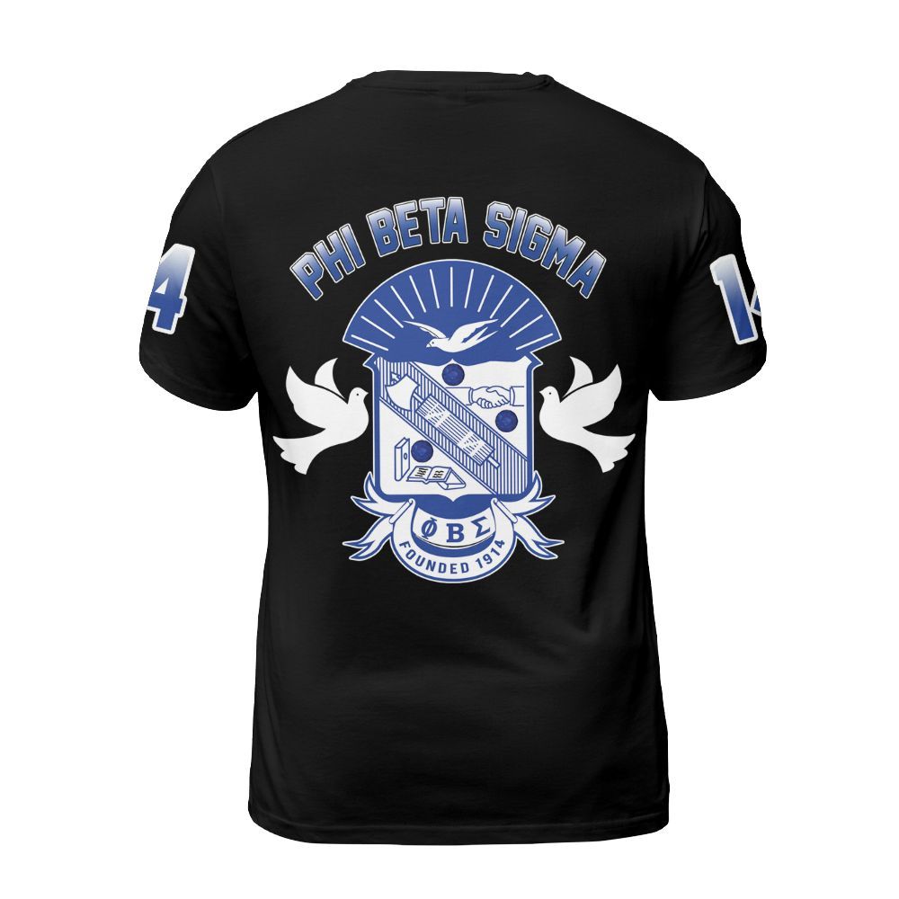 Ireishprint ΦΒΣ Shirt, Dove Black Duo Royal Blue Style 1914 Fraternity Shirt