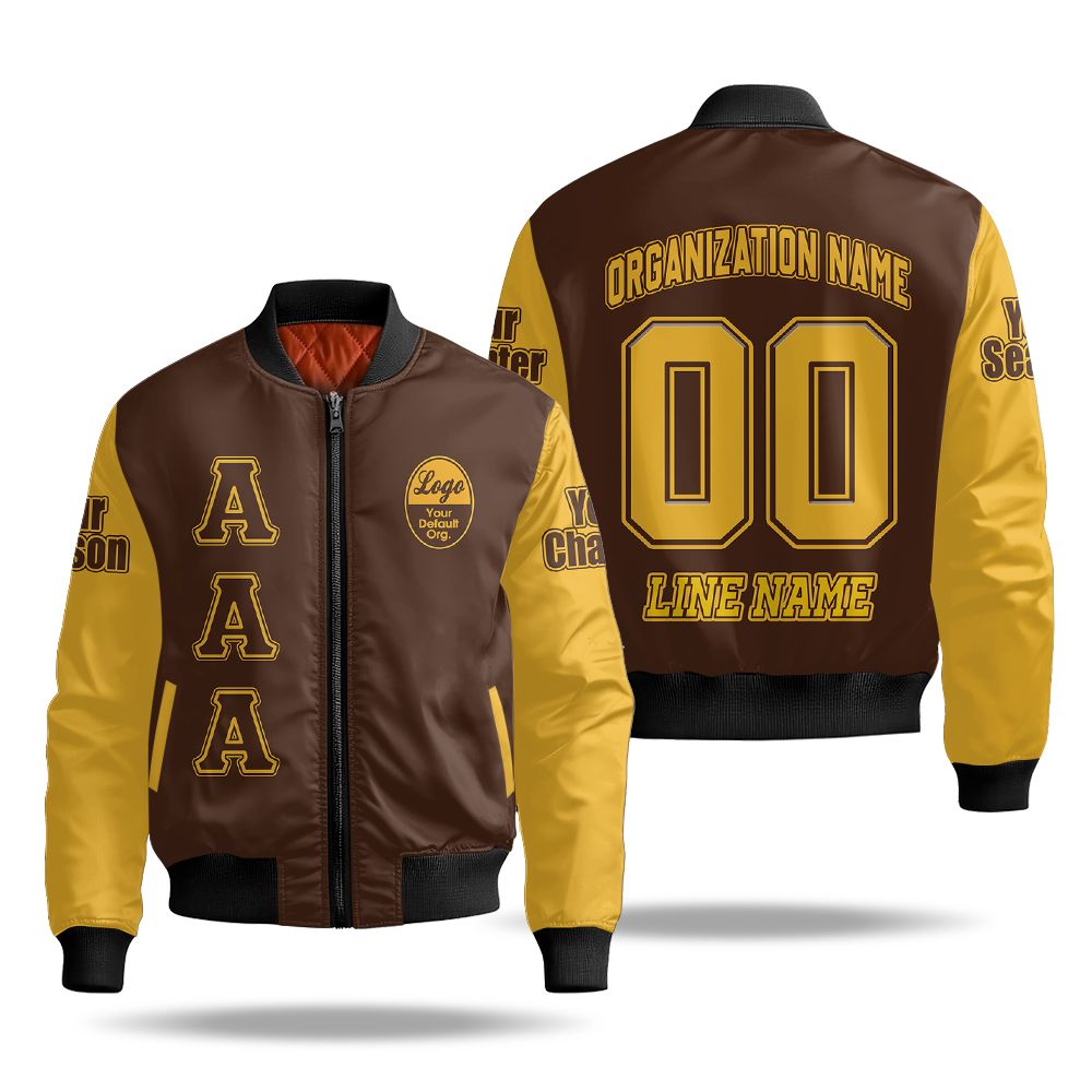 Custom Chapter Bomber Jacket, Iota Phi Theta Charcoal Brown 1963 Fraternity Bomber Jacket