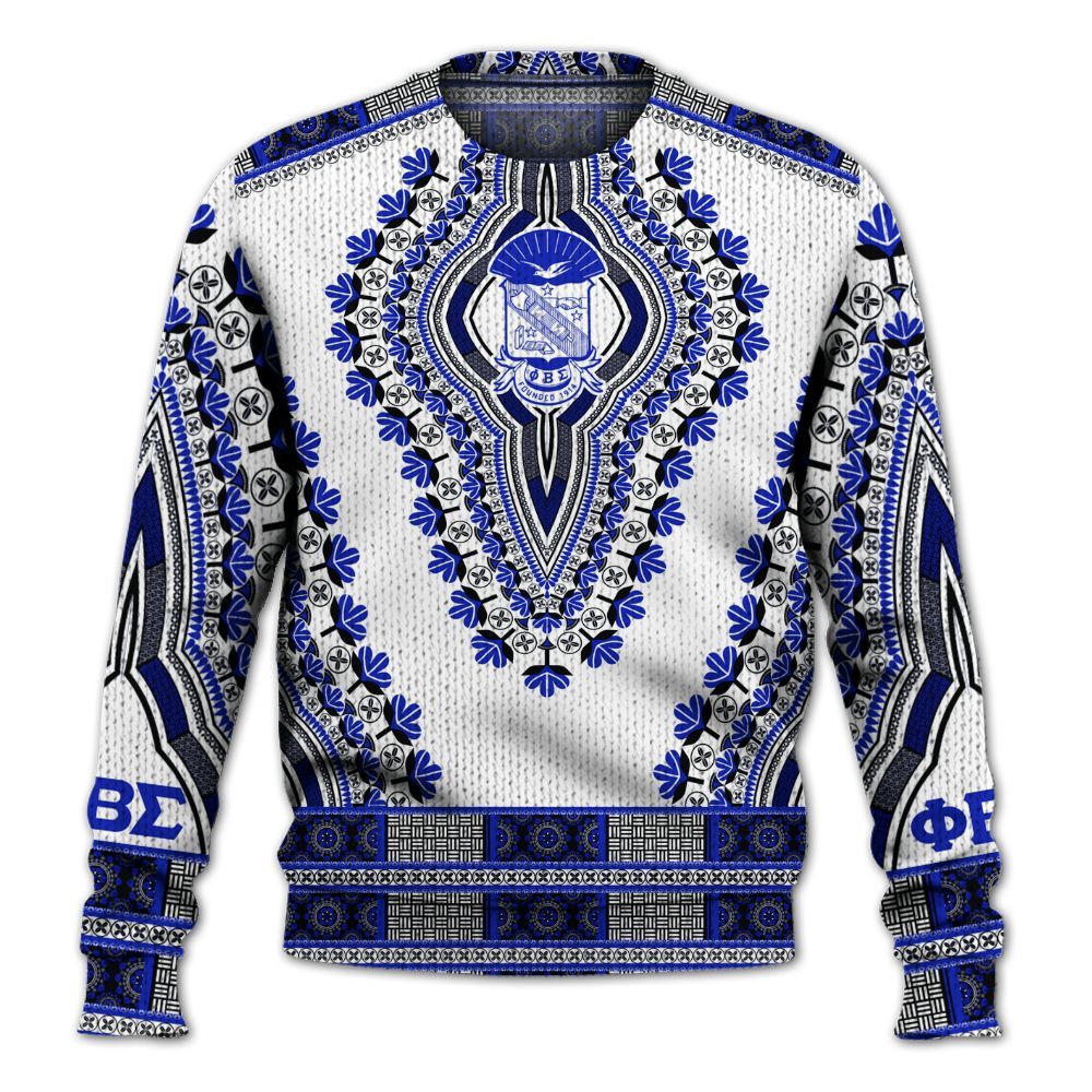 Ireishprint Phi Beta Sigma Shirt, African Dashiki Style Phi Beta Sigma Fraternity Knitted Sweater