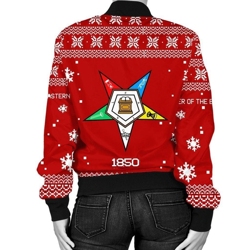 Order of the Eastern Star Xmas Motto Bomber Jacket