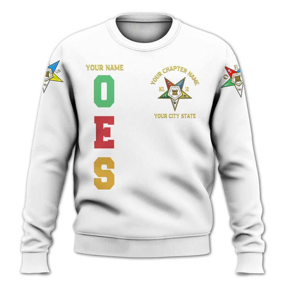 Ireishprint OES Custom Custom Legacy Shirt, Customize Color Block White Order Of The Eastern Star OES Sweatshirt