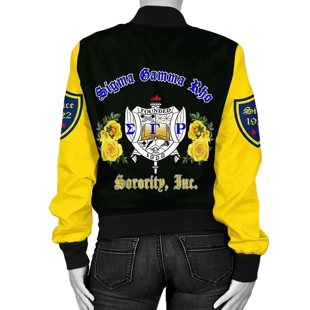 Africa Zone Jacket - Sigma Gamma Rho Yellow Rose Bomber Jacket J09