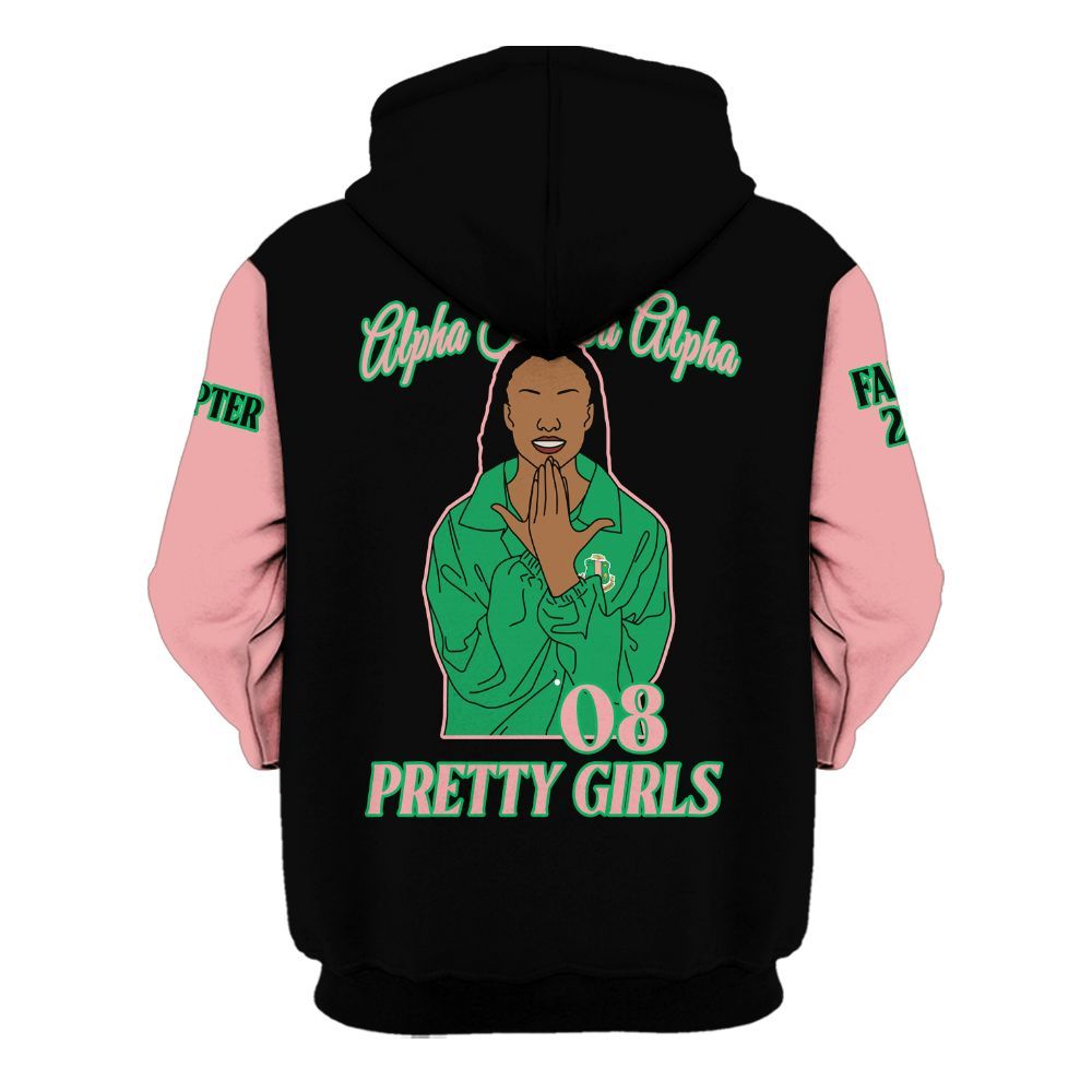 Ireishprint A.K.A Custom Chapter Shirt, Personalized Black Mix Salmon Pink Shirt A.K.A Sorority Hoodie
