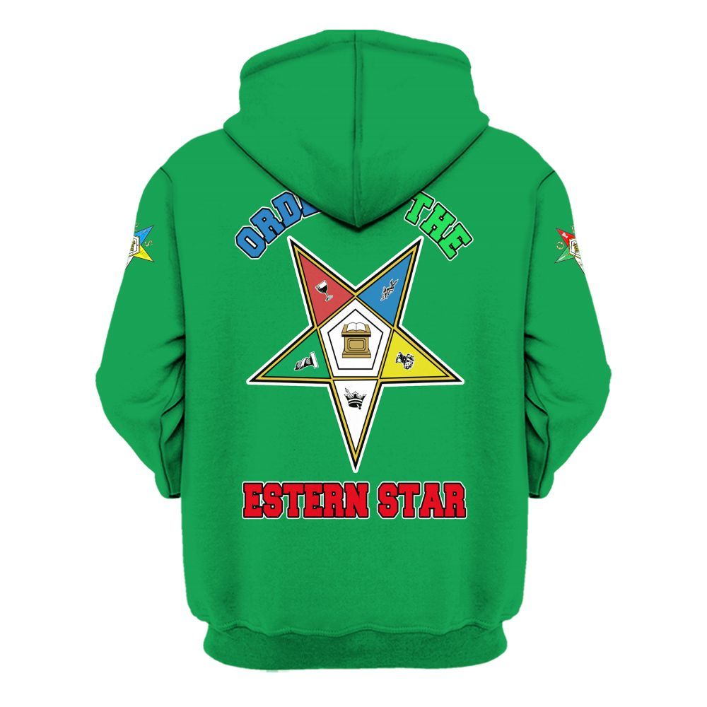 Ireishprint OES Custom Custom Legacy Shirt, Customize Color Block Green Order Of The Eastern Star OES Hoodie