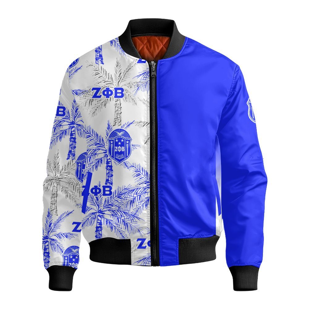 Ireishprint Zeta Phi Beta Hawaii Short, Palm Tree Hawaii Short Zeta Phi Beta Theta Sorority Bomber Jacket