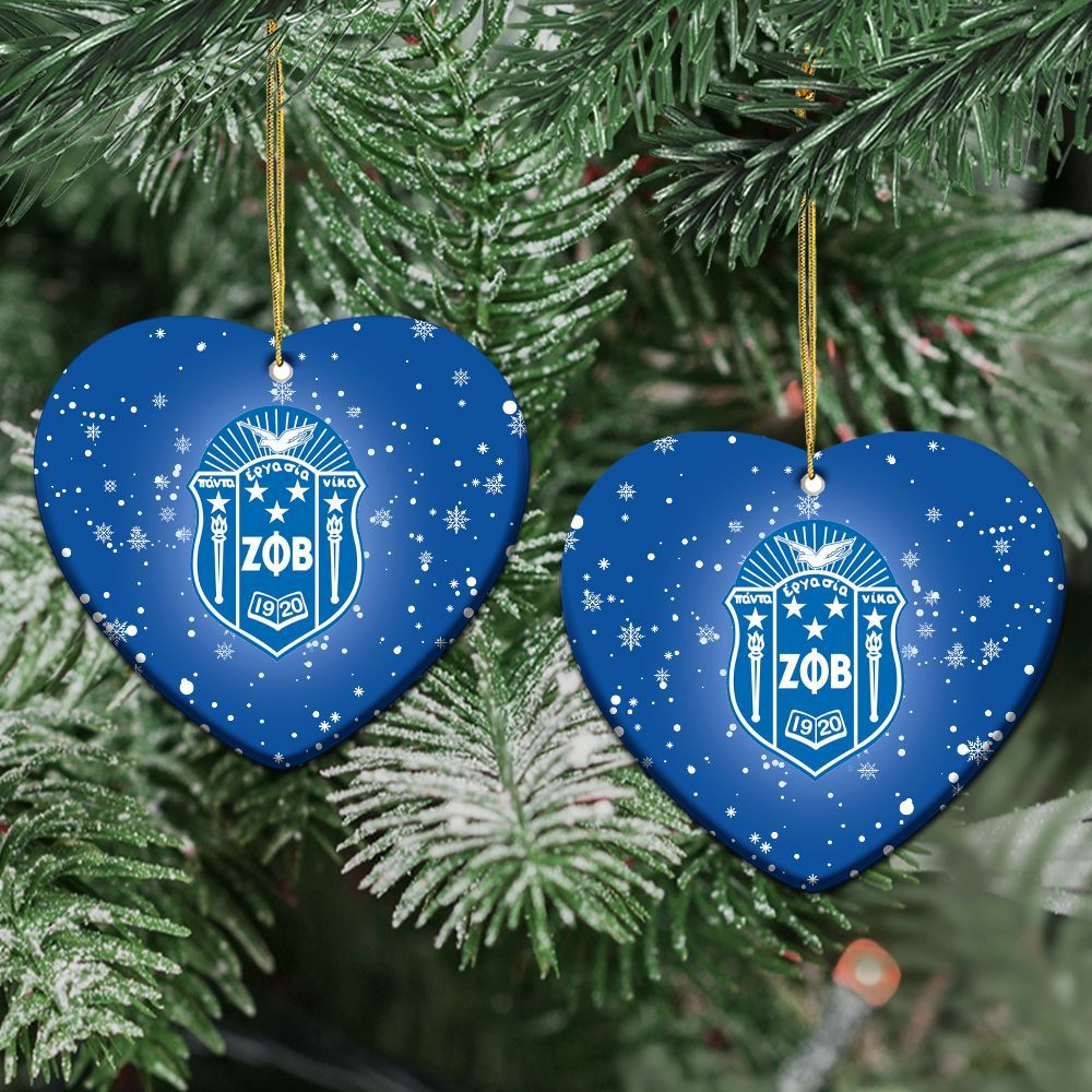 Ireishprint Zeta Phi Beta Ceramic Ornament, Z Blue P Sorority Christmas Ornament