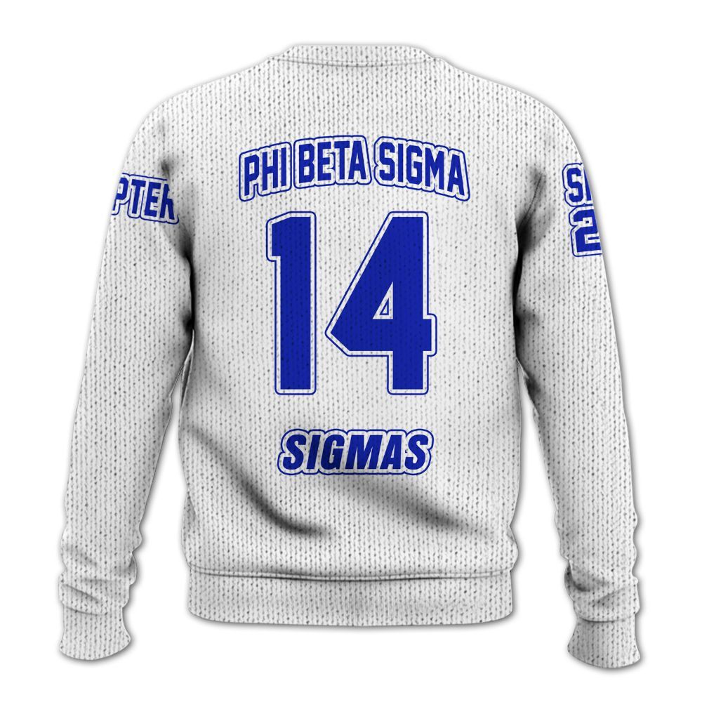 Ireishprint ΦΒΣ Custom Chapter Shirt, Personalized White Royal Blue Shirt ΦΒΣ Fraternity Knitted Sweater