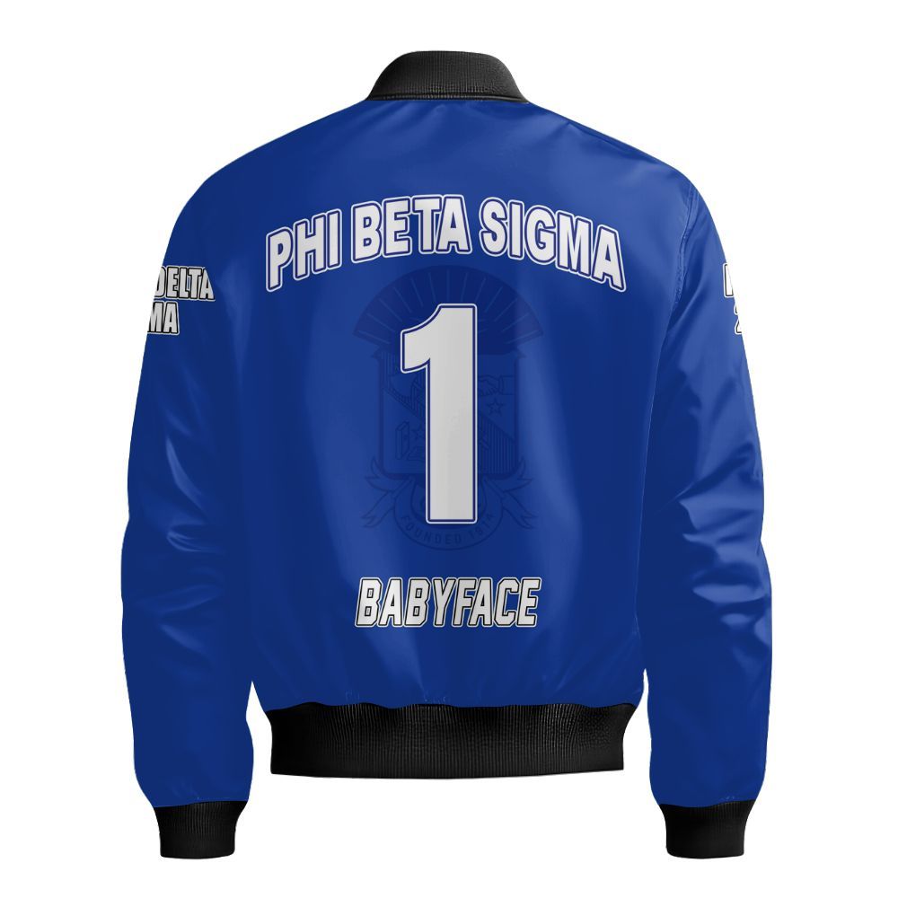 Ireishprint ΦΒΣ Custom Chapter Bomber Jacket, Personalized Royal Blue Sigmas 1914 Fraternity Bomber Jacket