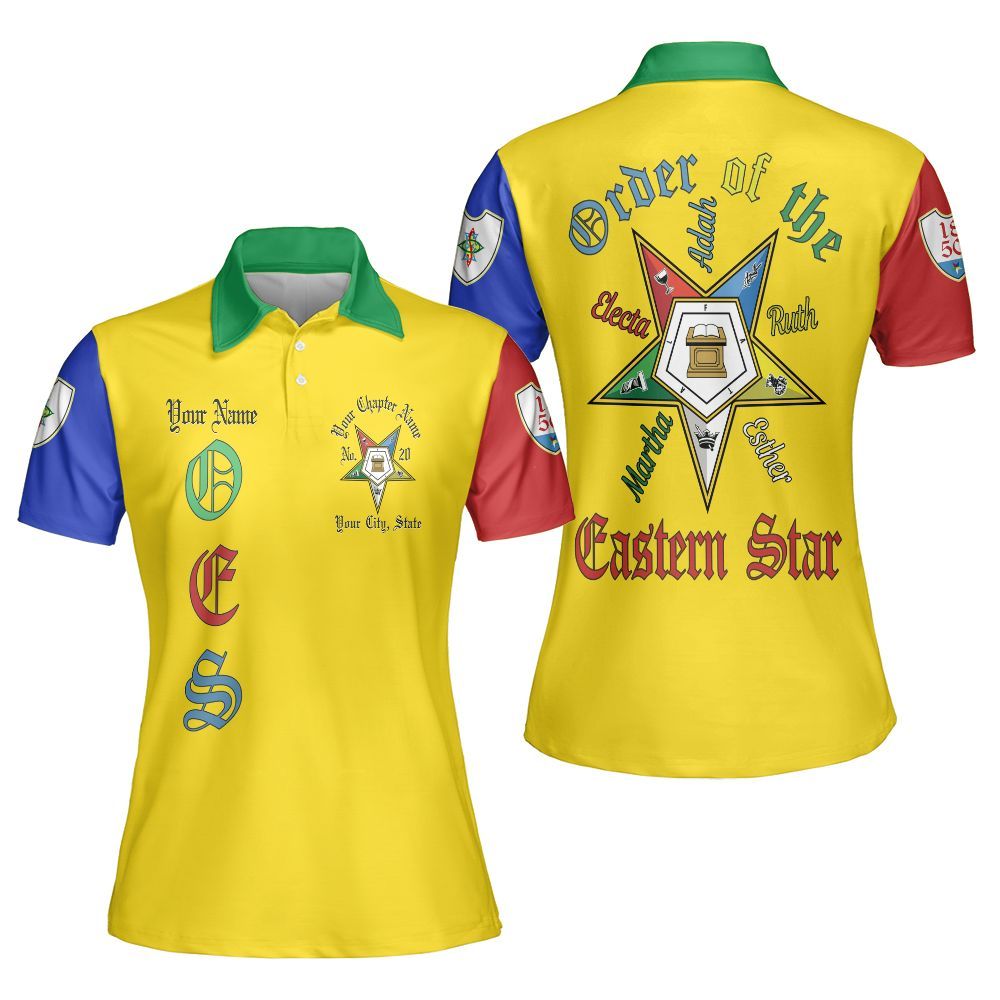Ireishprint OES Custom Legacy Polo Shirt, Ruth Pentagon Sisters Order Of The Eastern Star OES Polo Shirt Sorority Polo Shirt