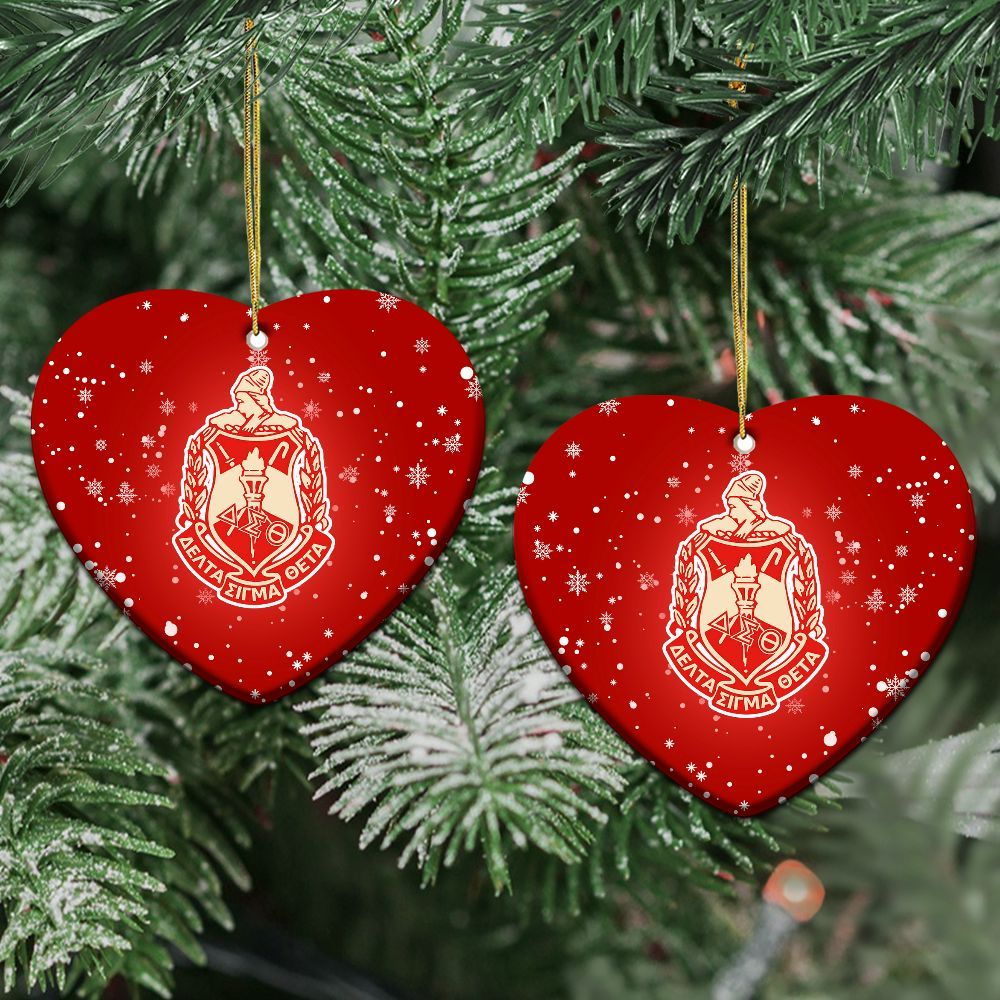 Ireishprint Delta Sigma Theta Ceramic Ornament, Delta Crimson Red Christmas Ornament