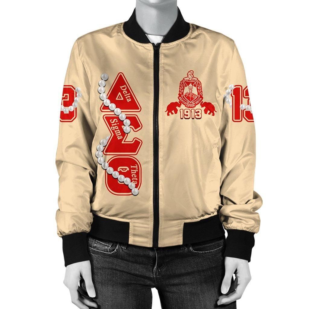 Delta Sigma Theta Pearl Cream Bomber Jacket