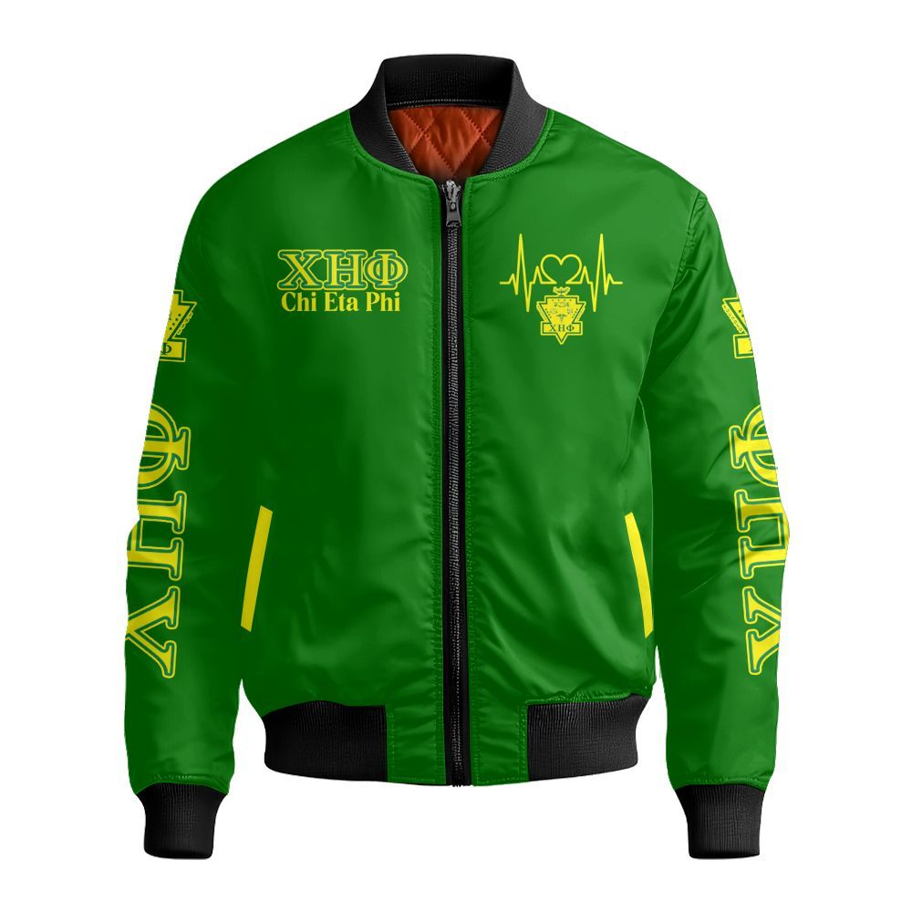 Ireishprint Chi Eta Phi Cardigan, Service For Humanity Cardigan Chi Eta Phi Sorority Bomber Jacket