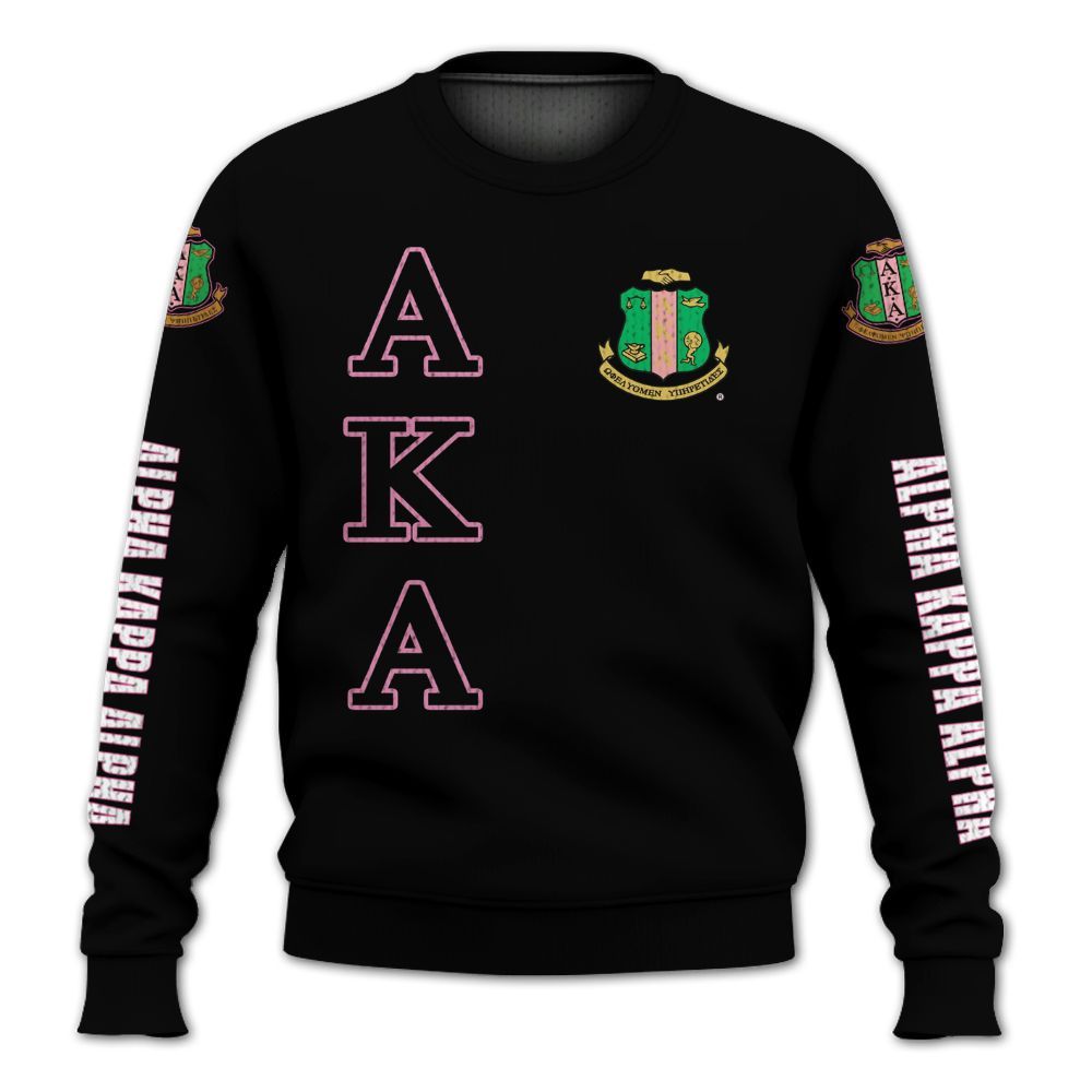 Ireishprint Α.Κ.Α Shirt, Salmon Pink And Apple Green Unbreakable Inspired 1908 Sorority Knitted Sweater