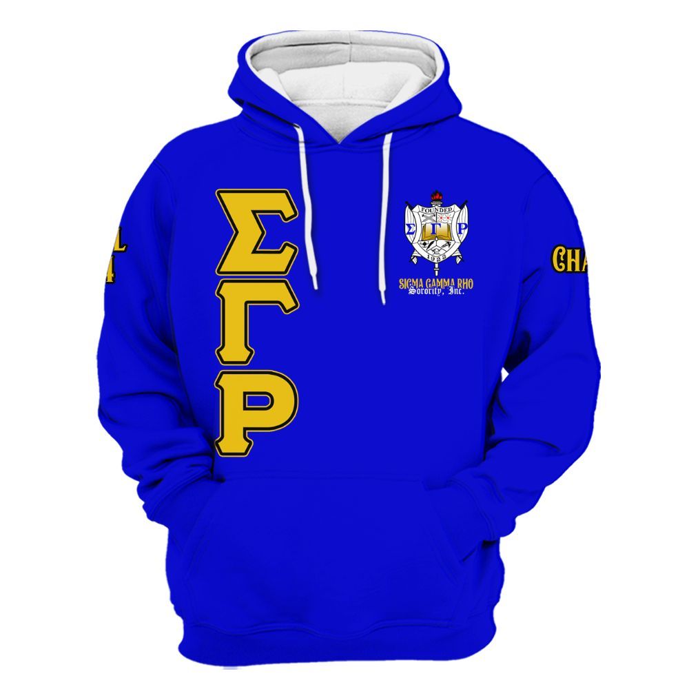 Ireishprint Sigma Gamma Rho Custom Chapter Shirt, Personalized Royal Blue Shirt Sigma Gamma Rho 1922 Sorority Hoodie