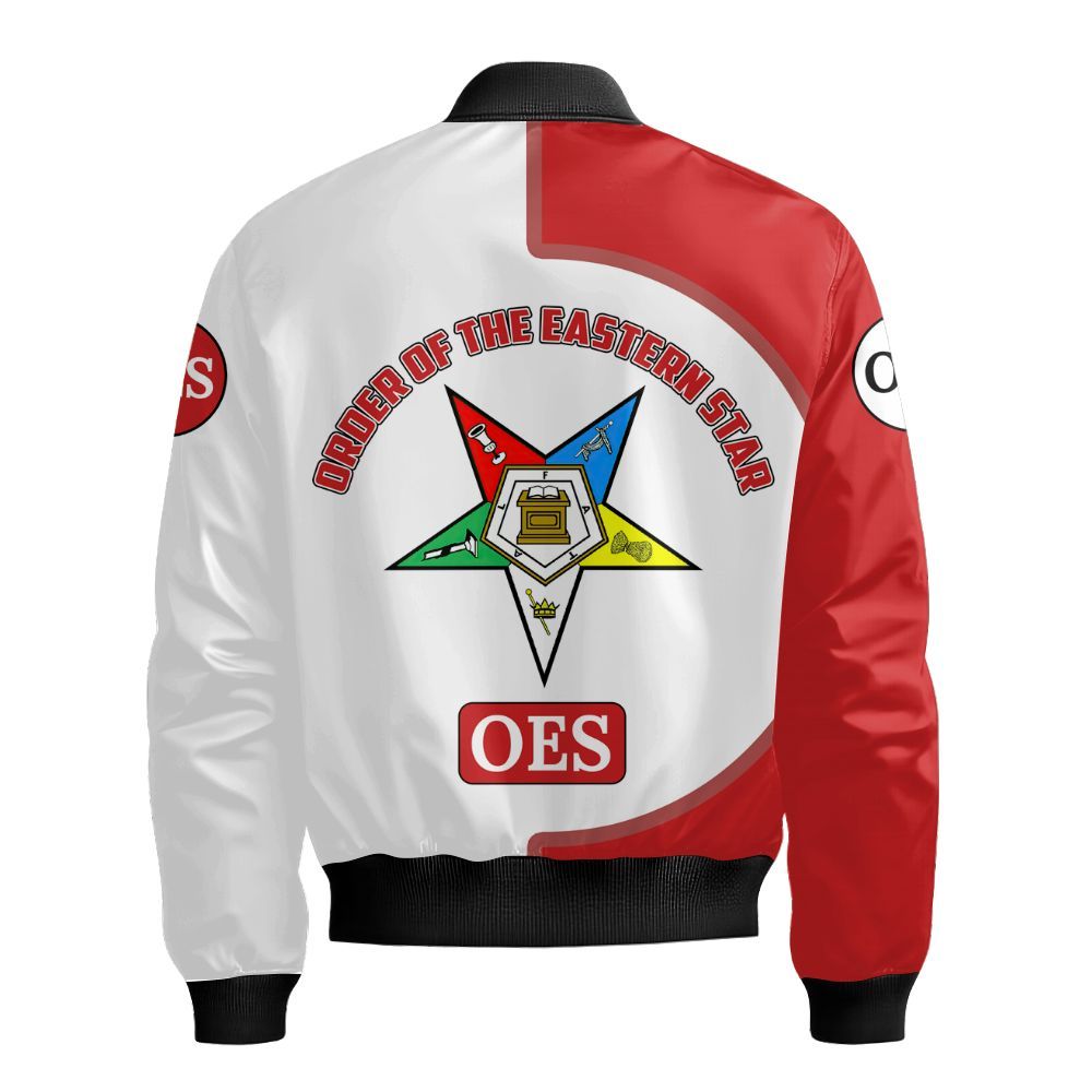 Ireishprint OES Custom Legacy Shirt, Red Circle Legacy Style Order Of The Eastern Star OES Sorority Bomber Jacket