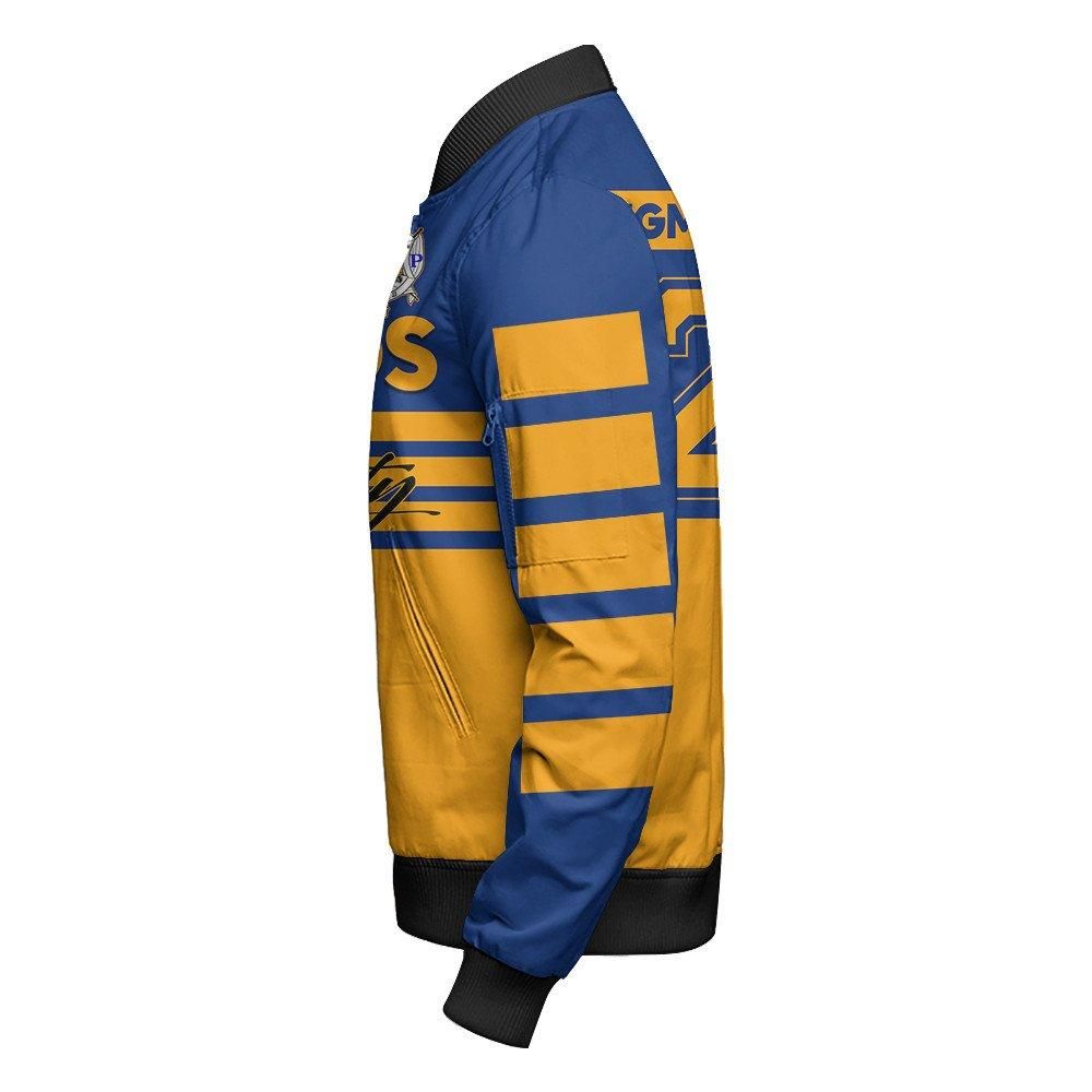 Sigma Gamma Rho Sporty Premium Sleeve Zip Bomber Jacket