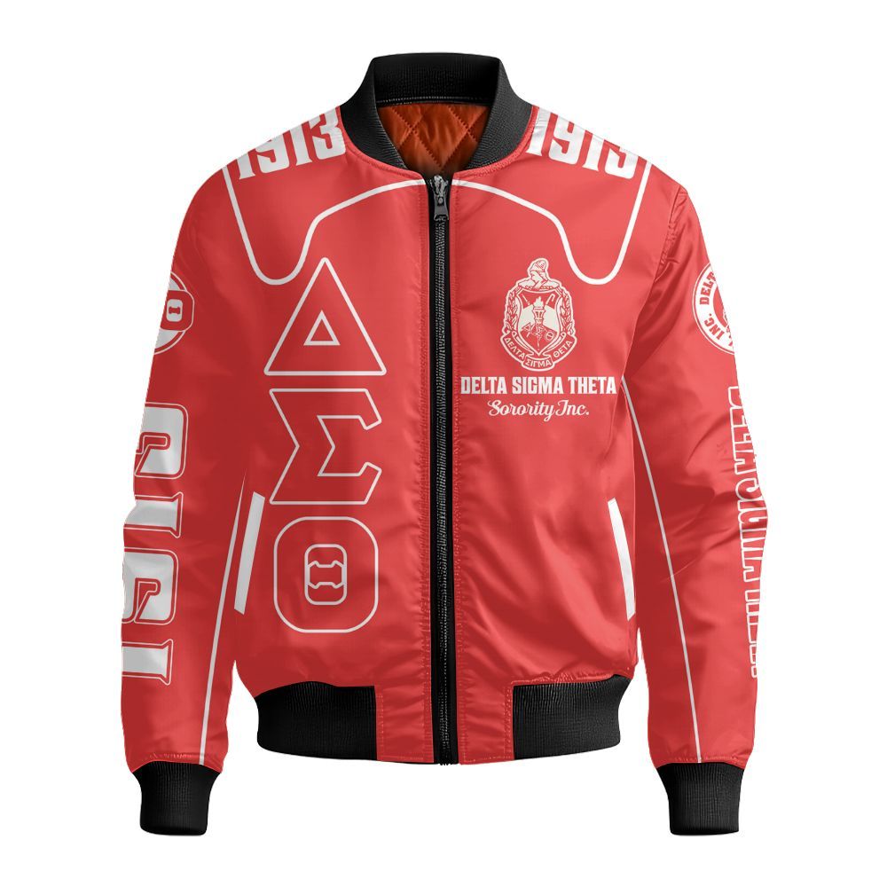 Ireishprint Delta Sigma Theta Shirt, Racing Style Delta Sigma Theta Sisterhood Sorority Bomber Jacket