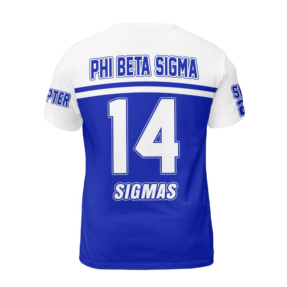 Ireishprint ΦΒΣ Custom Chapter Shirt, Personalized White Sleeves Royal Blue Shirt 1914 Fraternity Shirt