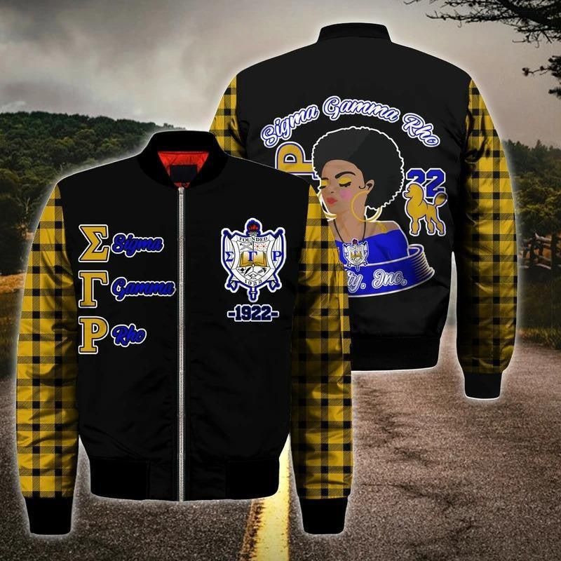Sigma Gamma Rho Blade Sleeve Zip Bomber Jacket
