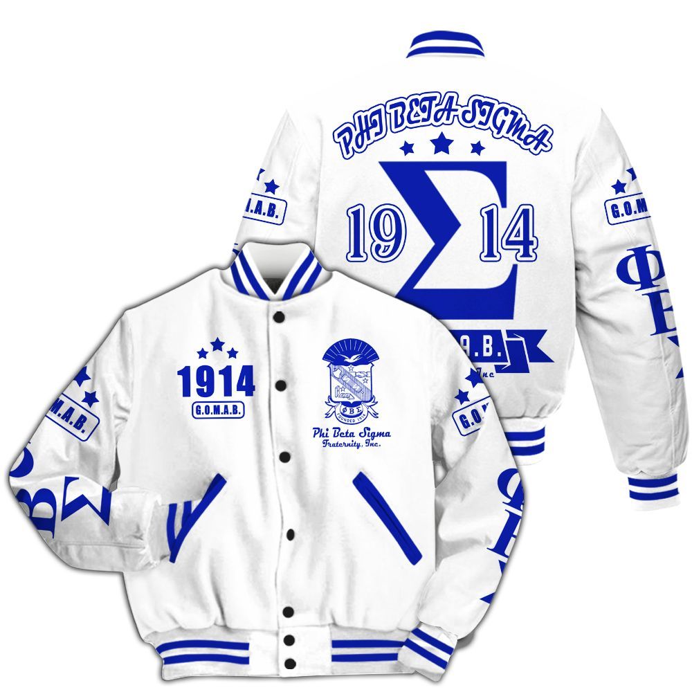 Ireishprint Phi Beta Sigma Varsity Jacket, GOMAB Three Stars Varsity Jacket Phi Beta Sigma Fraternity Jacket
