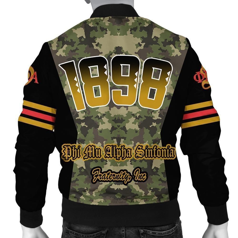 African Jacket - Phi Mu Alpha Sinfonia Fraternity Camouflage Bomber Jacket