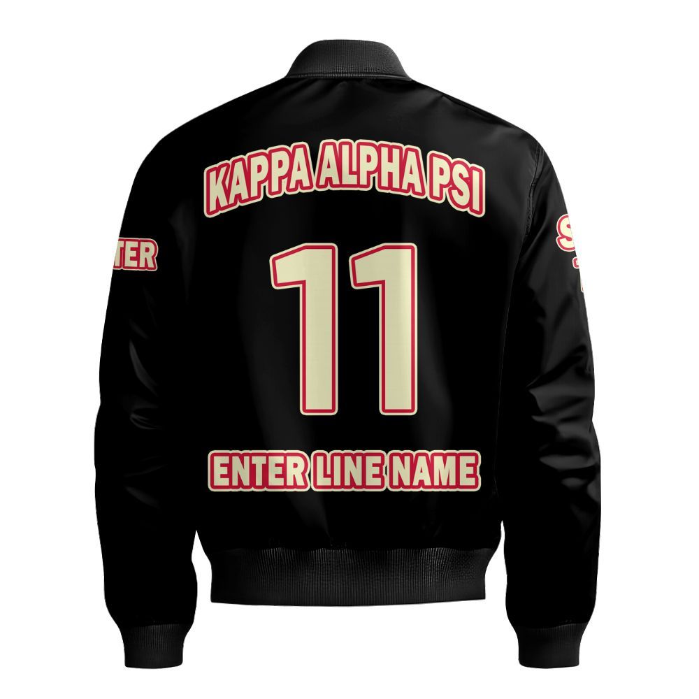 Ireishprint ΚΑΨ Custom Chapter Varsity Jacket, Personalized Black Varsity Jacket ΚΑΨ Fraternity Bomber Jacket