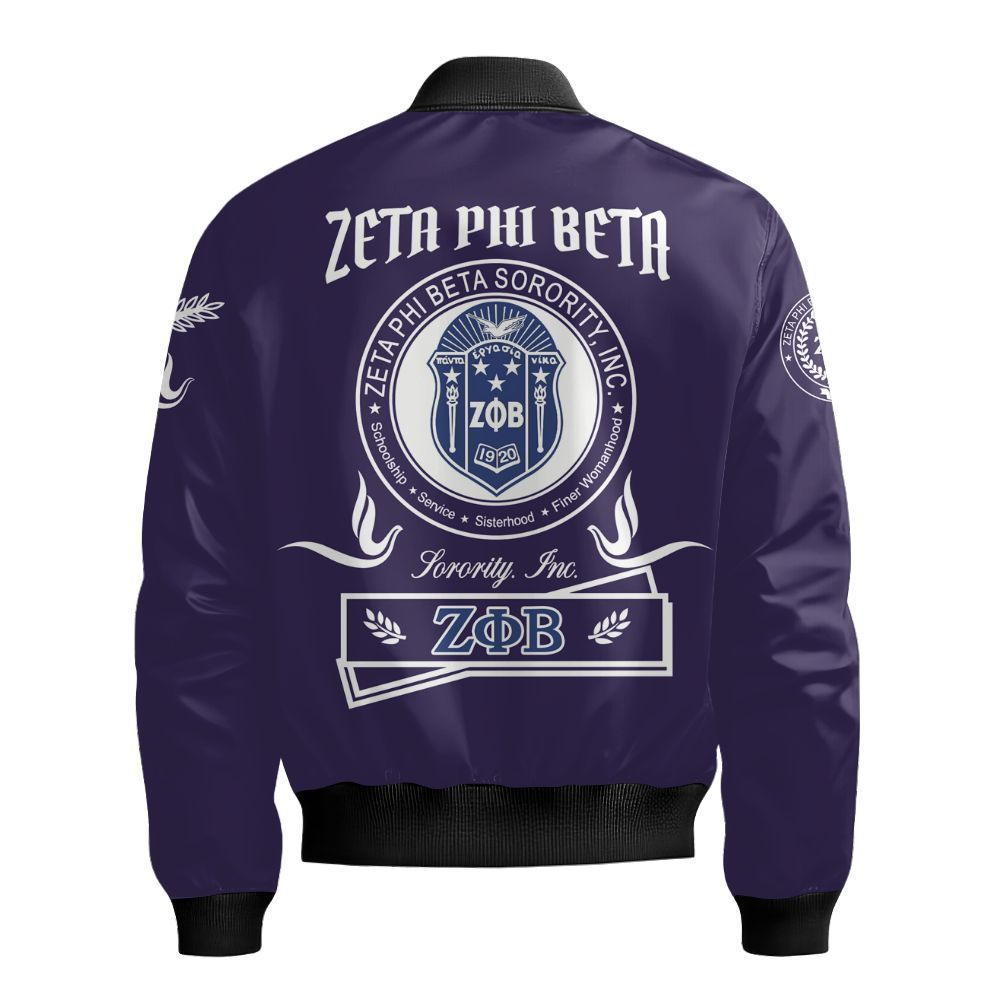 Ireishprint Zeta Phi Beta Shirt, Finer Womanhood Zeta Phi Beta Since 1920 Sorority Bomber Jacket