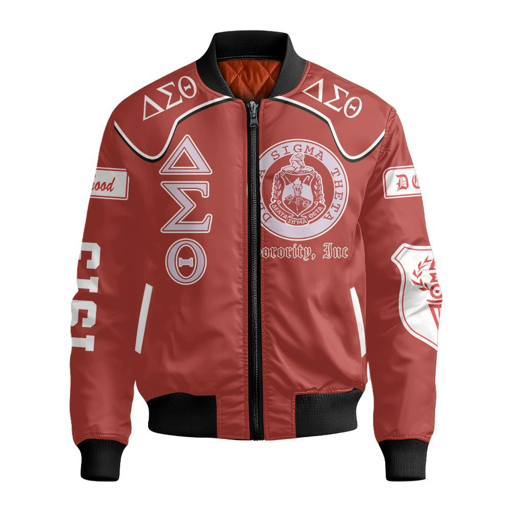 Ireishprint Delta Sigma Theta Bomber Jacket, Sorority Spirit Delta Sigma Theta Sisterhood Sorority Bomber Jacket