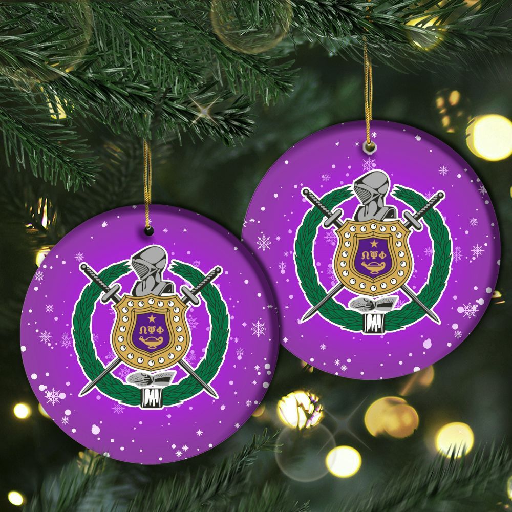Ireishprint ΩΨΦ Ceramic Ornament, Que Purple Inspired Ceramic Christmas Ornament