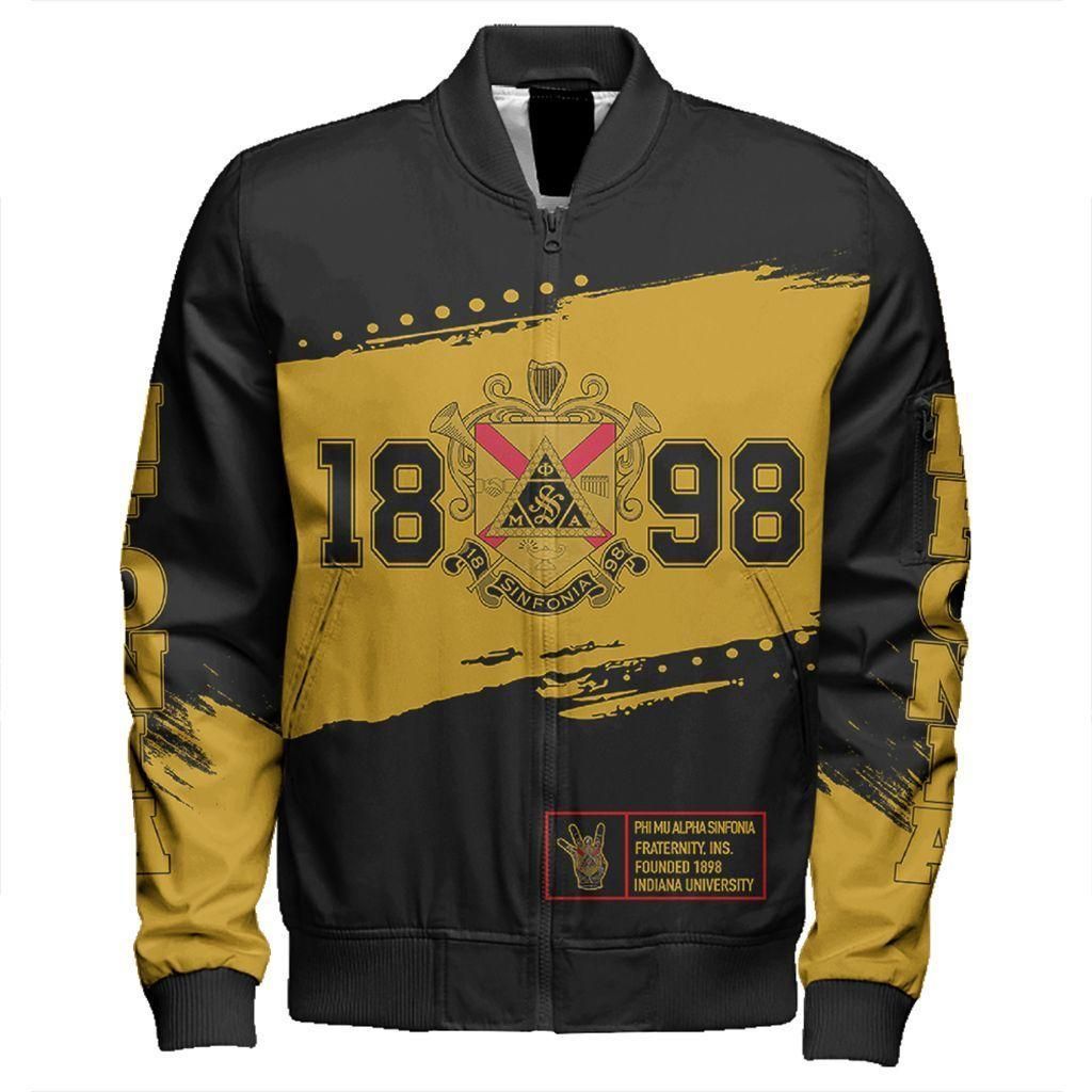 Africa Zone Jacket - Phi Mu Alpha Sinfonia Indiana University Sleeve Zip Bomber Jacket J09