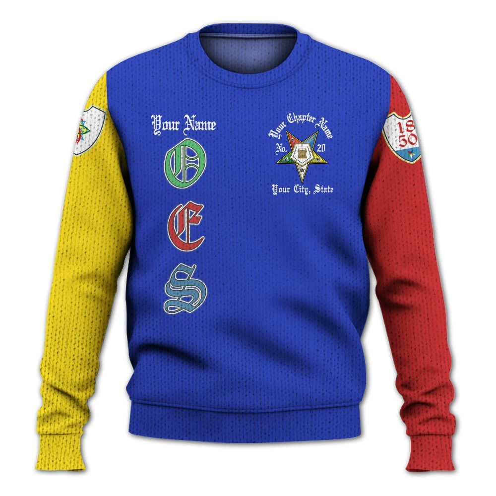 Ireishprint OES Custom Legacy Shirt, Adah Pentagon Sisters Order Of The Eastern Star OES Shirt Sorority Knitted Sweater