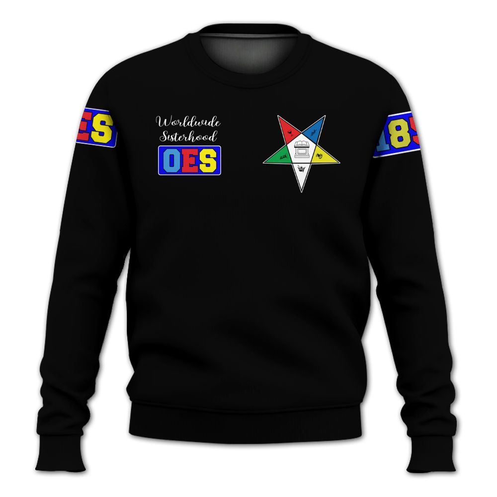 Ireishprint OES Shirt, Black Shield Order Of The Eastern Star OES Sweatshirt