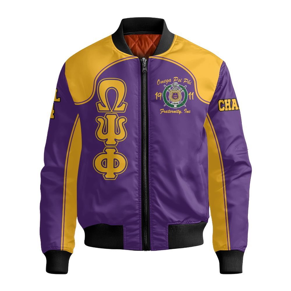 Ireishprint ΩΨΦ Custom Chapter Shirt, Personalized Racing Style Shirt ΩΨΦ Fraternity Bomber Jacket