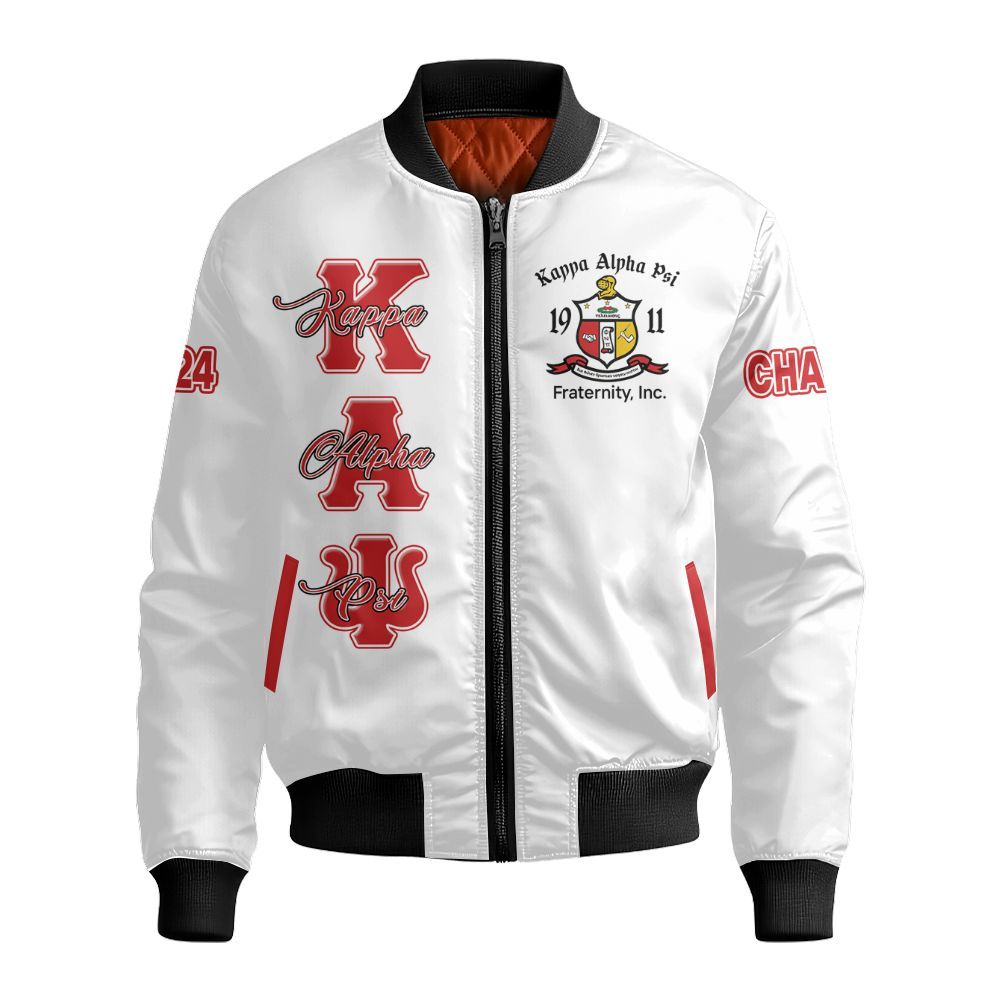 Ireishprint ΚΑΨ Custom Chapter Shirt, Personalized White Shirt Founded 1911 Fraternity Bomber Jacket