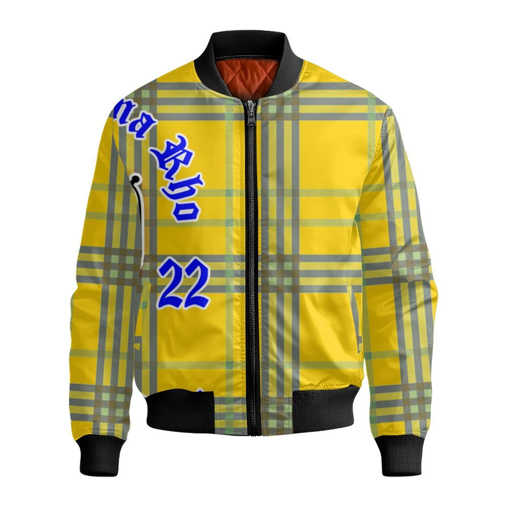 Ireishprint Sigma Gamma Rho Ceramic Ornament, Gold Duo Blue Handsign Inspired 1922 Sorority Xmas Ornament Bomber Jacket