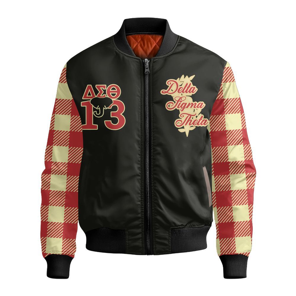 Ireishprint Delta Sigma Theta Shirt, Pattern Retro Delta Sigma Theta Sisterhood Sorority Bomber Jacket