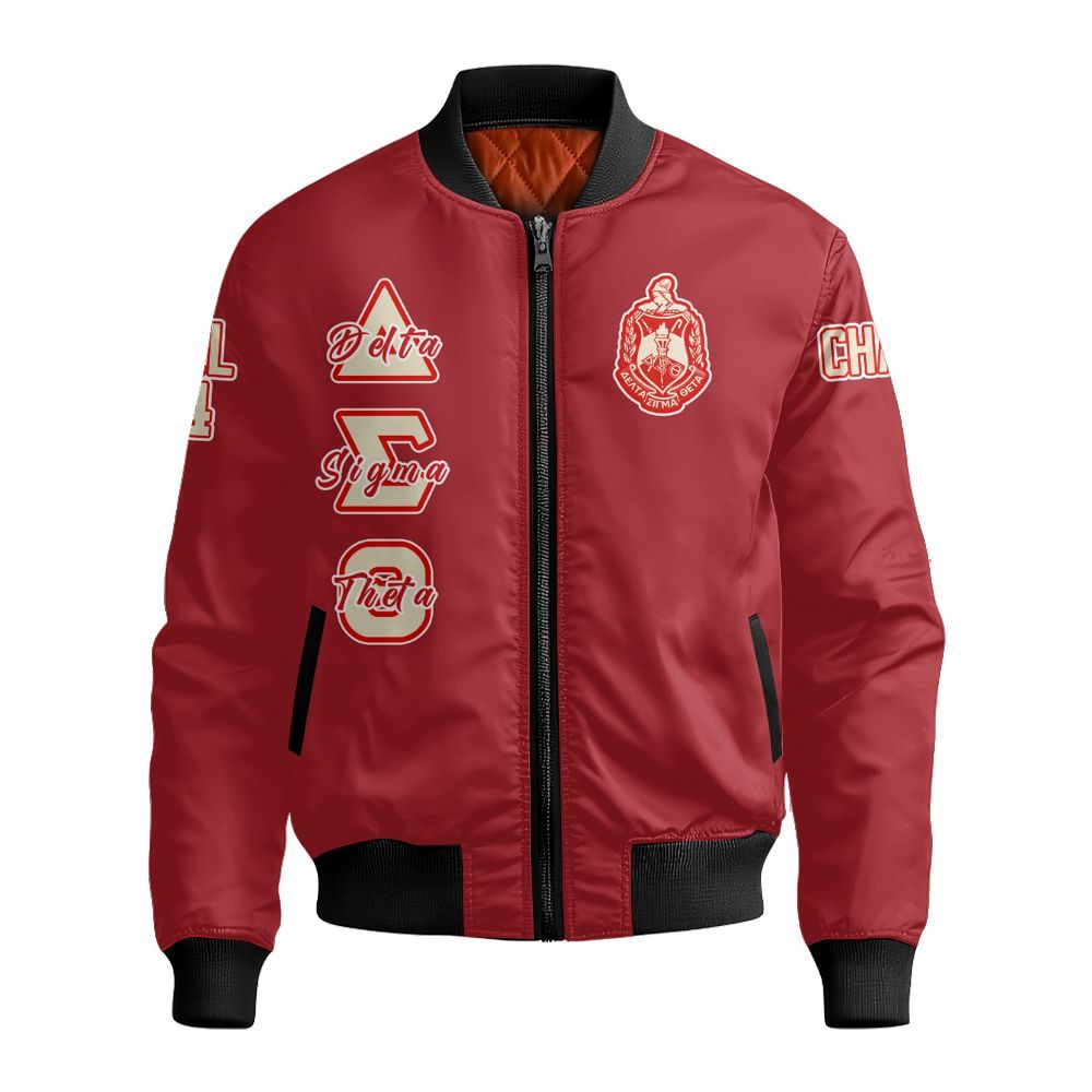 Ireishprint Delta Sigma Theta Custom Line Crossing Jacket, Delta Sigma Theta Sisterhood Crimson Jacket 1913 Sorority Bomber Jacket