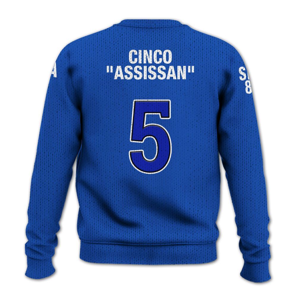Ireishprint ΦΒΣ Custom Probate Line Shirt, Personalized Royal Blue Lettered Fraternity Knitted Sweater