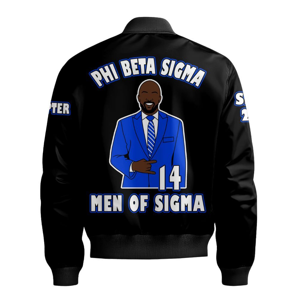 Ireishprint ΦΒΣ Custom Chapter Varsity Jacket, Personalized Black Jacket ΦΒΣ 1914 Fraternity Bomber Jacket