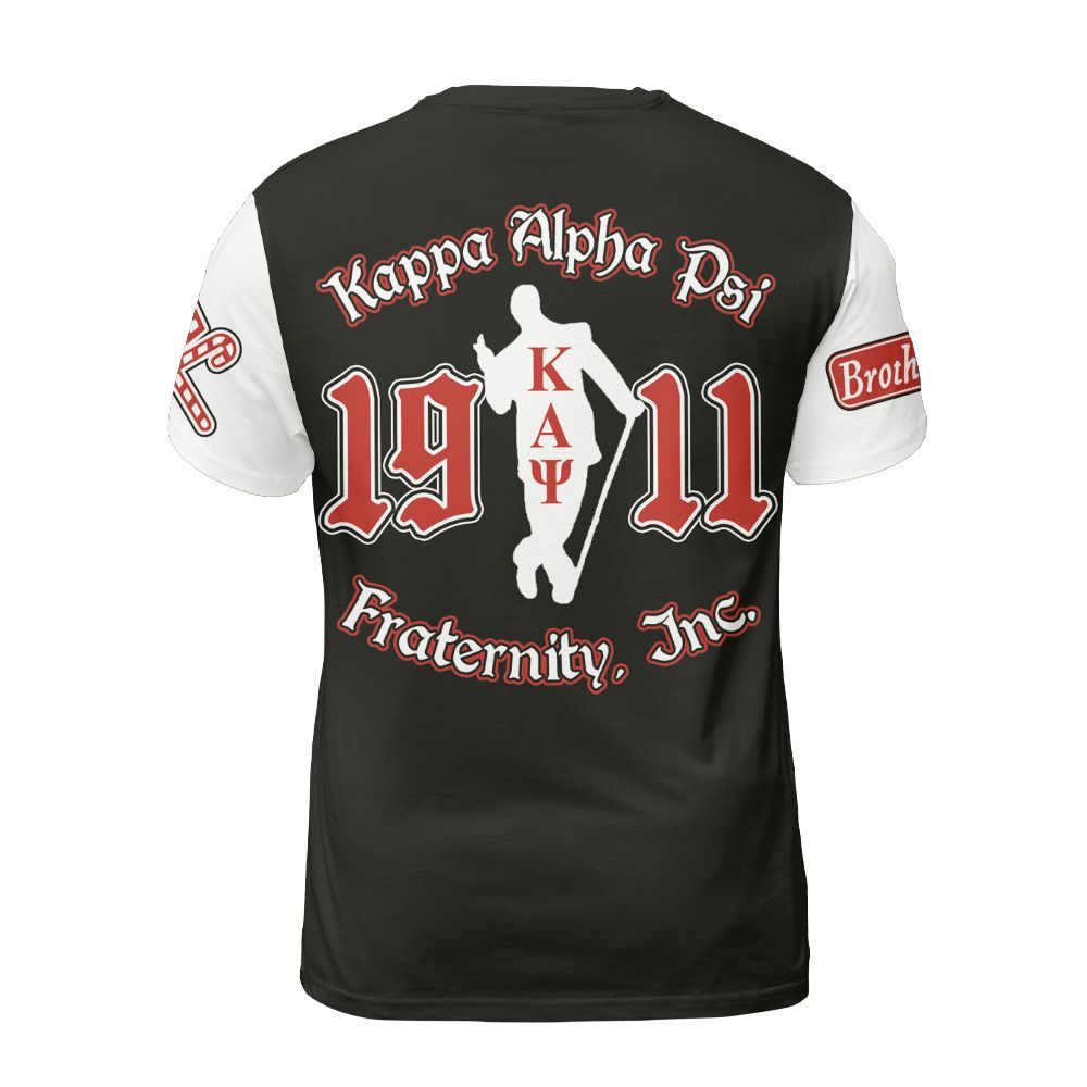 Ireishprint ΚΑΨ Shirt, Simple Black Sporty Style Kappa Yo Nupe 1911 Fraternity Shirt