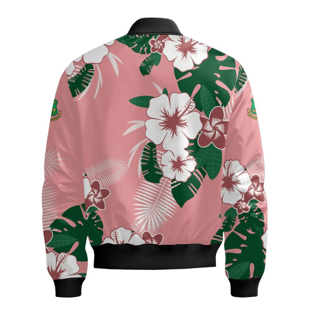 Ireishprint A.K.A Hawaii Short, Hibiscus Flower Hawaii Short 1908 Sorority Bomber Jacket
