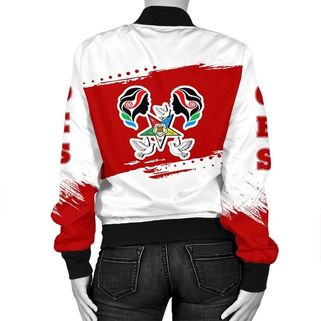 Africa Zone Jacket - Order Of The Eastern Star White Indiana University Bomber Jacket J09
