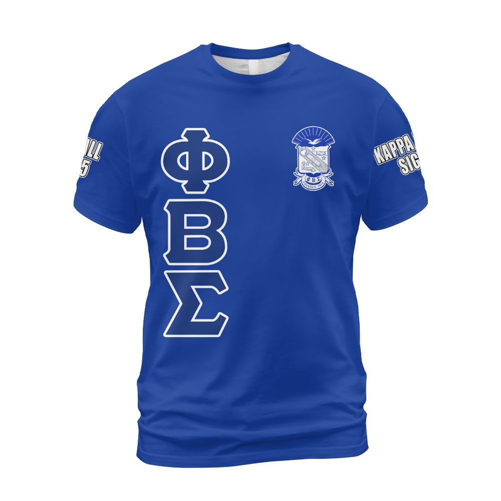 Ireishprint ΦΒΣ Custom Chapter Shirt, Personalized Royal Blue Sigma 1914 Fraternity Shirt
