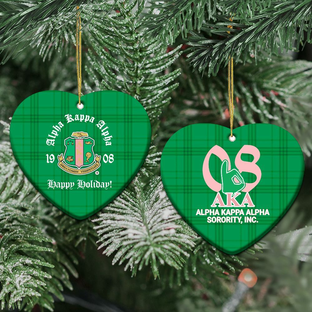Ireishprint A.K.A Ceramic Ornament, Handsign Inspired Apple Green 1908 Sorority Christmas Ornament