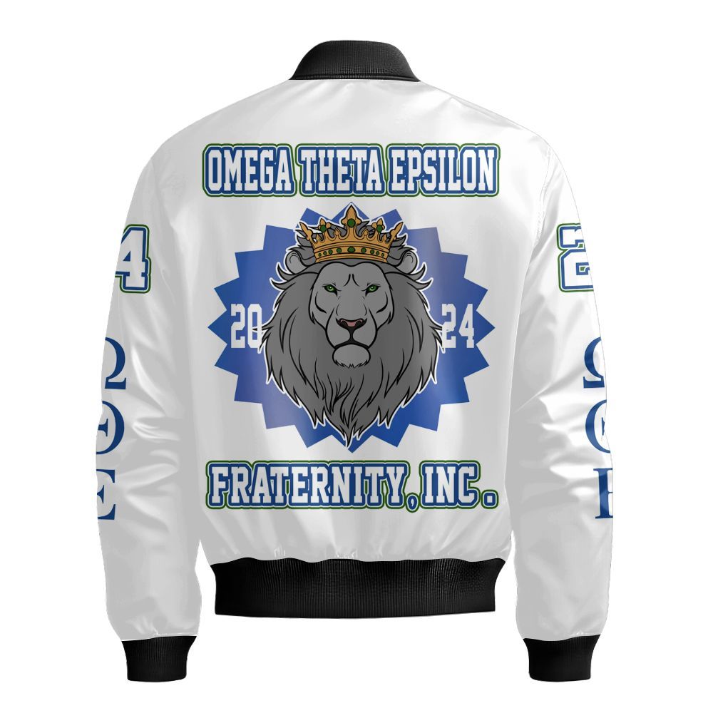 Ireishprint Omega Theta Epsilon Shirt, Lion King White Shirt Omega Theta Epsilon Fraternity Bomber Jacket