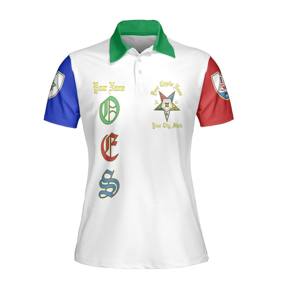 Ireishprint OES Custom Legacy Polo Shirt, Esther Pentagon Sisters Order Of The Eastern Star OES Polo Shirt Sorority Polo Shirt