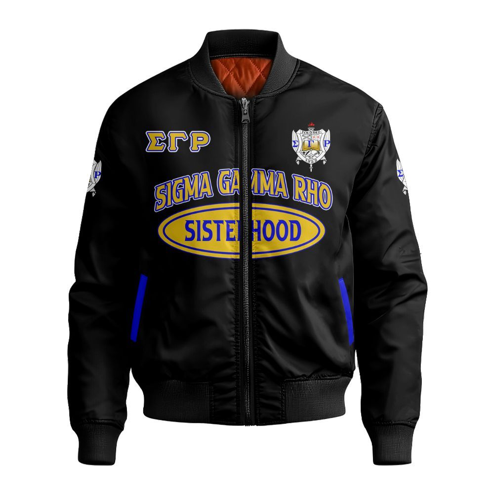 Ireishprint Sigma Gamma Rho Polo Shirt, Sisterhood Black Polo Shirt Sigma Gamma Rho Sorority Bomber Jacket