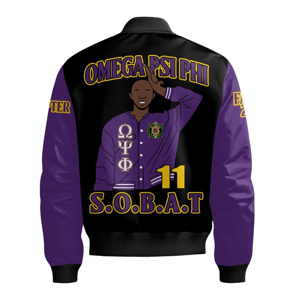 Ireishprint ΩΨΦ Custom Chapter Varsity Jacket, Personalized Black Jacket ΩΨΦ 1911 Fraternity Bomber Jacket