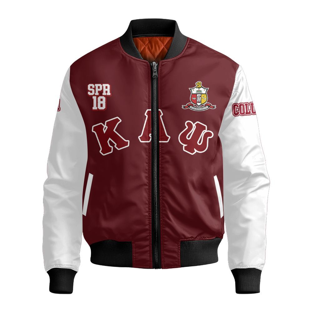Ireishprint ΚΑΨ Custom Chapter Shirt, Personalized Simple Krimson Letter Burgundy Shirt 1911 Fraternity Bomber Jacket
